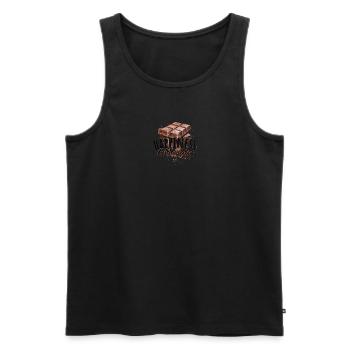 Happiness is chocolate - Chocolate - Men's Premium Organic Tank Top - black - Front - Michal (187cm)