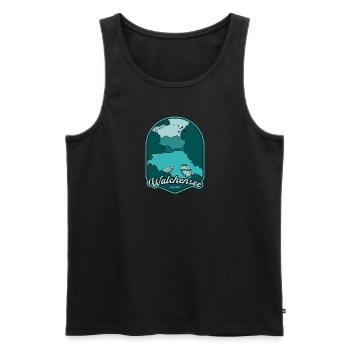 Walchensee – Allemagne - Débardeur bio Premium Homme - noir - Devant - AI Model Male 178 light (178cm)