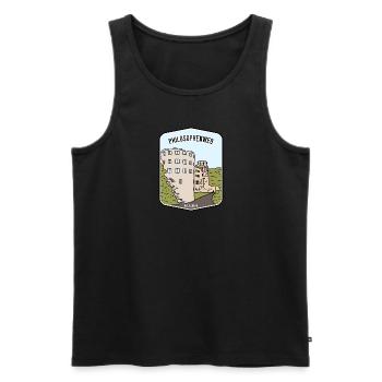 Chemin des philosophes - Heidelberg - Débardeur bio Premium Homme - noir - Devant - AI Model Male 178 light (178cm)