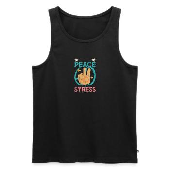 Focus on peace, not on stress - Stress - Men's Premium Organic Tank Top - black - Front - AI Model Male 178 light (178cm)