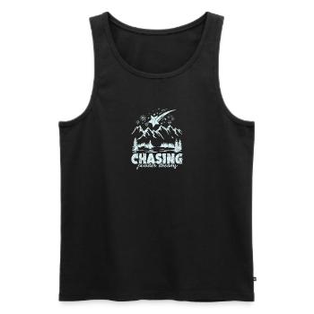 Chasing powder dreams - Snowboarding - Men's Premium Organic Tank Top - black - Front - AI Model Male 178 light (178cm)