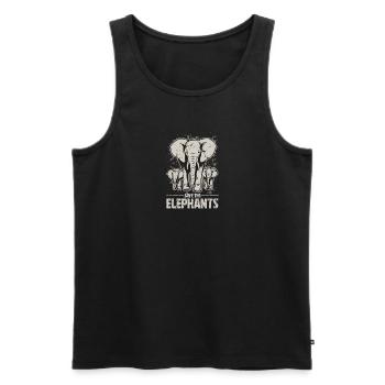 Sauvez les éléphants - Elephant - Débardeur bio Premium Homme - noir - Devant - Michal (187cm)
