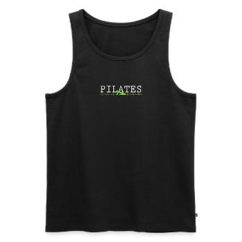 Cadeau d’exercice Pilates - Débardeur bio Premium Homme - noir - Devant - AI Model Male 178 light (178cm)