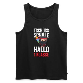1.Klasse Ninja Schulkind Geschenk - Männer Premium Bio Tank Top - Schwarz - Vorne - Michal (187cm)