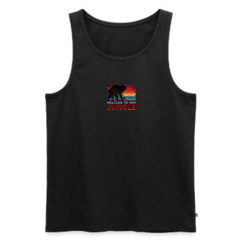 BIENVENUE DANS NOTRE JUNGLE - Aventure - Débardeur bio Premium Homme - noir - Devant - Michal (187cm)