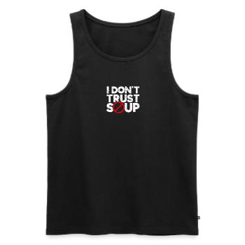 Ich traue der Suppe nicht - Misstrauen - Männer Premium Bio Tank Top - Schwarz - Vorne - AI Model Male 178 light (178cm)