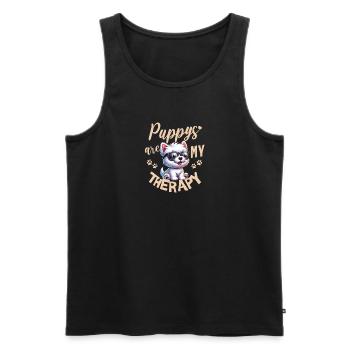 West Highland White Terrier Welpe - Männer Premium Bio Tank Top - Schwarz - Vorne - Michal (187cm)