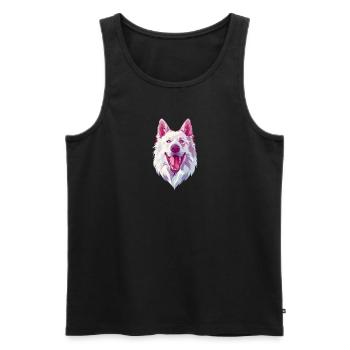 Berger Blanc Suisse | White Shepherd | Cartoon - Men's Premium Organic Tank Top - black - Front - Michal (187cm)