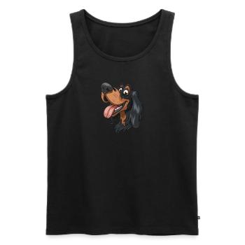 Gordon Setter | schottischer Setter | Cartoon - Männer Premium Bio Tank Top - Schwarz - Vorne - AI Model Male 178 light (178cm)