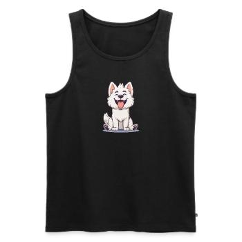Kishu Ken | Cartoon Artwork - Männer Premium Bio Tank Top - Schwarz - Vorne - Michal (187cm)