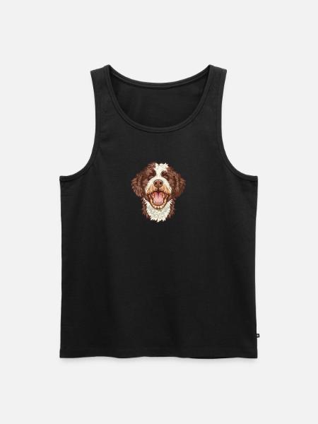 Lagotto Romagnolo | Cartoon Artwork - Men's Premium Organic Tank Top - black