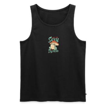 Ich setze das Sexy in Legasthenie - Selbstvertrauen - Männer Premium Bio Tank Top - Schwarz - Vorne - Michal (187cm)