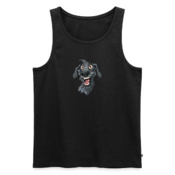 Scottish Deerhound Cartoon Artwork - Men's Premium Organic Tank Top - black - Front - AI Model Male 178 light (178cm)