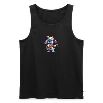 Goat Playing Guitar Band Design - Men's Premium Organic Tank Top - black - Front - Michal (187cm)