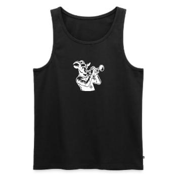 Silhouette de trompettiste de chèvre - Débardeur bio Premium Homme - noir - Devant - AI Model Male 178 light (178cm)