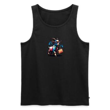 Shopping Ziegen Queen Design - Männer Premium Bio Tank Top - Schwarz - Vorne - Michal (187cm)