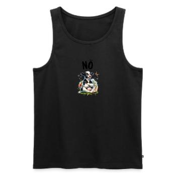 Vache disant non pour les garçons et les filles - Débardeur bio Premium Homme - noir - Devant - Michal (187cm)