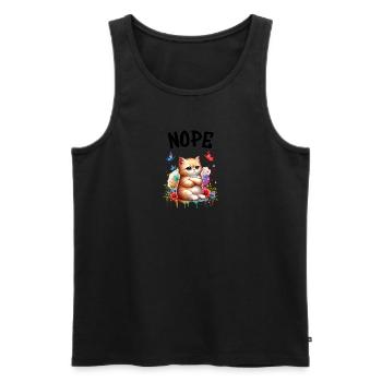 Cat Funny Saying Nope for Cat Lovers - Men's Premium Organic Tank Top - black - Front - Michal (187cm)