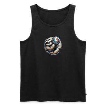 Conception de joueur de volley-ball paresseux cool - Débardeur bio Premium Homme - noir - Devant - Michal (187cm)
