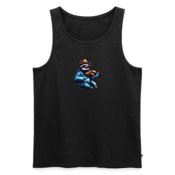 Cool paresseux Violoniste Musique classique - Débardeur bio Premium Homme - noir - Devant - Michal (187cm)