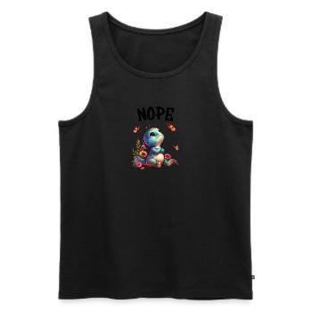 Dinosaur Saying Nope for Boys and Girls - Men's Premium Organic Tank Top - black - Front - AI Model Male 178 light (178cm)