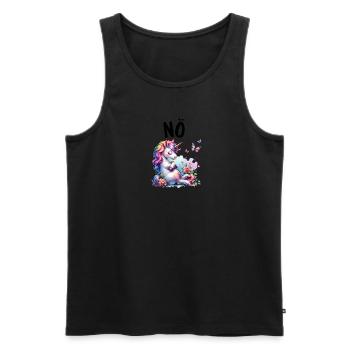 Licorne disant non Garçon et fille Créature mythique - Débardeur bio Premium Homme - noir - Devant - Michal (187cm)