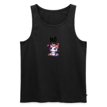 Licorne disant non Garçon et fille Créature mythique - Débardeur bio Premium Homme - noir - Devant - Michal (187cm)
