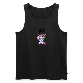 Licorne disant non Garçon et fille Créature mythique - Débardeur bio Premium Homme - noir - Devant - Michal (187cm)