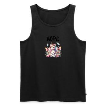 Licorne disant non Garçon et fille Créature mythique - Débardeur bio Premium Homme - noir - Devant - Michal (187cm)