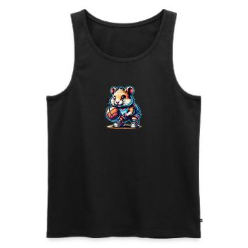 Équipe de joueurs de hamster de basket-ball cool - Débardeur bio Premium Homme - noir - Devant - Michal (187cm)