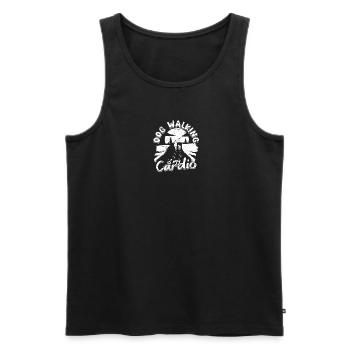 La promenade de chien est mon cardio - Débardeur bio Premium Homme - noir - Devant - Michal (187cm)