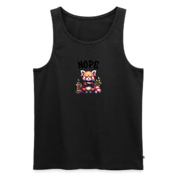 Panda roux Drôle de dicton Nope Renard de Feu - Débardeur bio Premium Homme - noir - Devant - Michal (187cm)