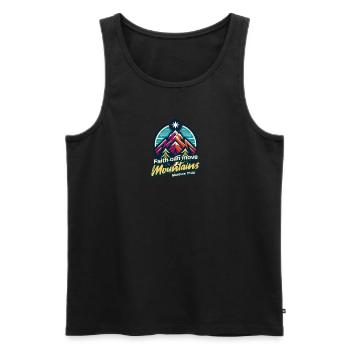 Faith Can Move Mountains Mountain Scene - Men's Premium Organic Tank Top - black - Front - Michal (187cm)