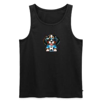 Berner Sennenhund Fußballspieler Champion Fan - Männer Premium Bio Tank Top - Schwarz - Vorne - Michal (187cm)