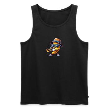 Musikalische Banane Mit Trompete - Männer Premium Bio Tank Top - Schwarz - Vorne - Michal (187cm)