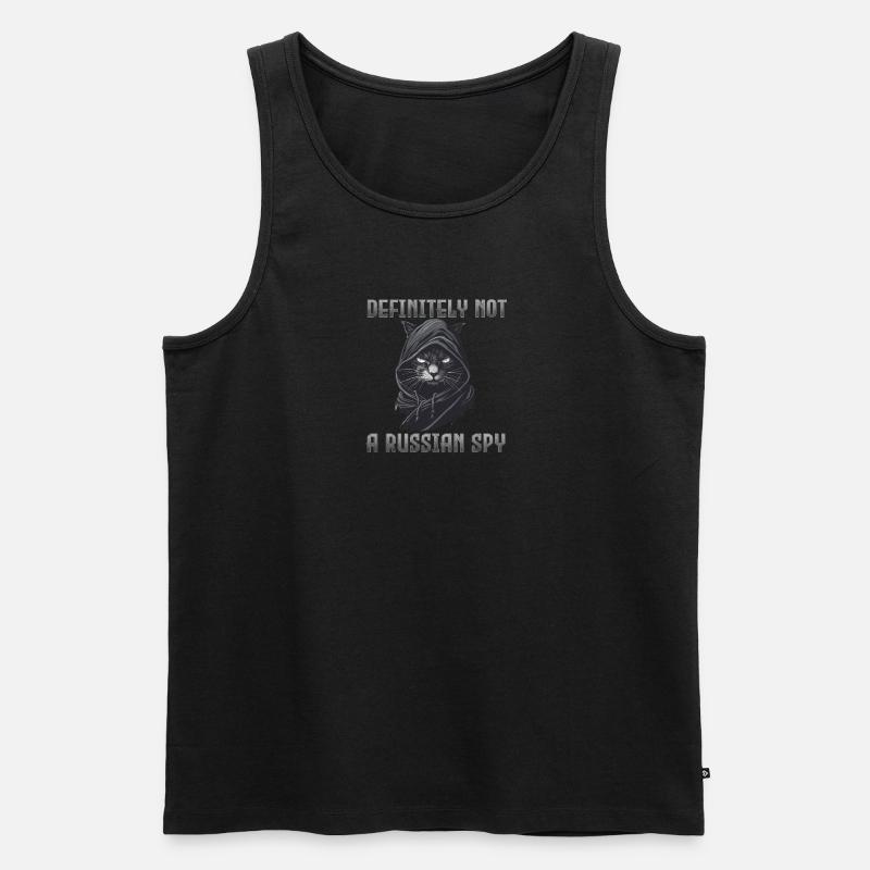 Definitely Not A Russian Spy - Männer Premium Bio Tank Top - Schwarz
