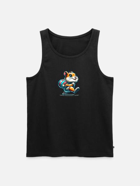 Cute hamster with volleyball - Men's Premium Organic Tank Top -