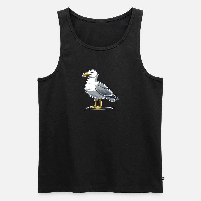 Möwe - Männer Premium Bio Tank Top - Schwarz
