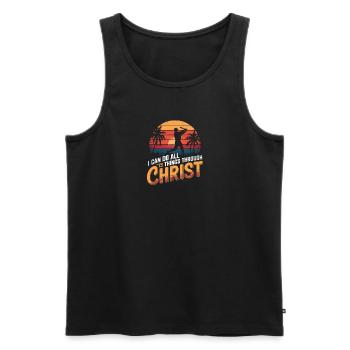 Baseball : Tout au long du Christ - Philippiens - Débardeur bio Premium Homme - noir - Devant - Michal (187cm)