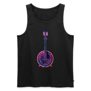Banjo - Men's Premium Organic Tank Top - black - Front - Michal (187cm)