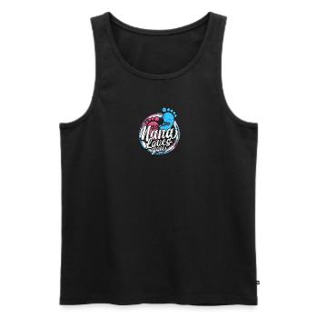 Nana Loves You - Gender Reveal - Men's Premium Organic Tank Top - black - Front - Michal (187cm)