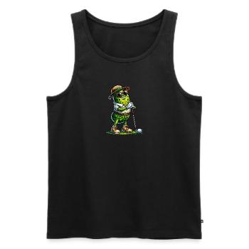 Funny Pickle Golf Player Design - Männer Premium Bio Tank Top - Schwarz - Vorne - Michal (187cm)