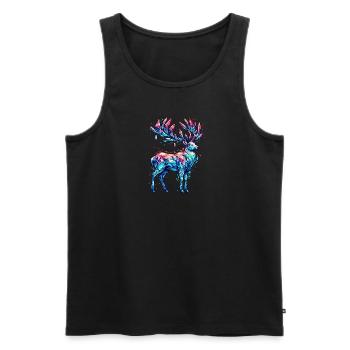Crystal Deer Magical World of Colors - Men's Premium Organic Tank Top - black - Front - AI Model Male 178 light (178cm)