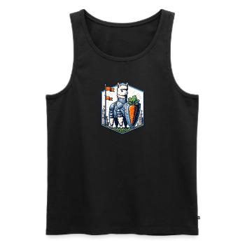 Knight Llama With Carrot Crest In Fantasy World - Men's Premium Organic Tank Top - black - Front - AI Model Male 178 light (178cm)