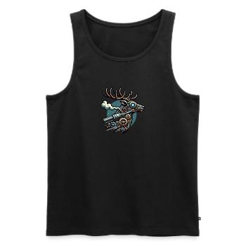 Steampunk Deer with Gears - Men's Premium Organic Tank Top - black - Front - Michal (187cm)