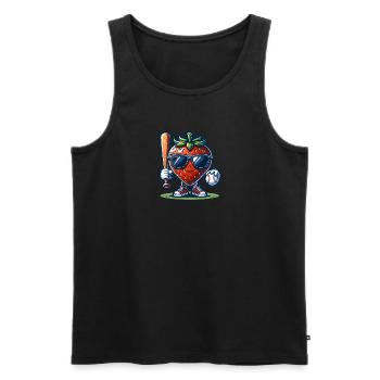 Strawberry Baseball Fun with a Cool Twist - Men's Premium Organic Tank Top - black - Front - AI Model Male 178 light (178cm)