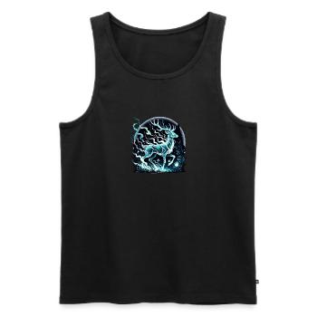Mystischer Leuchtender Hirsch in Magischem Wald - Männer Premium Bio Tank Top - Schwarz - Vorne - AI Model Male 178 light (178cm)