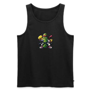Karate Gurke Kämpfer Kühnes Abenteuer - Männer Premium Bio Tank Top - Schwarz - Vorne - AI Model Male 178 light (178cm)
