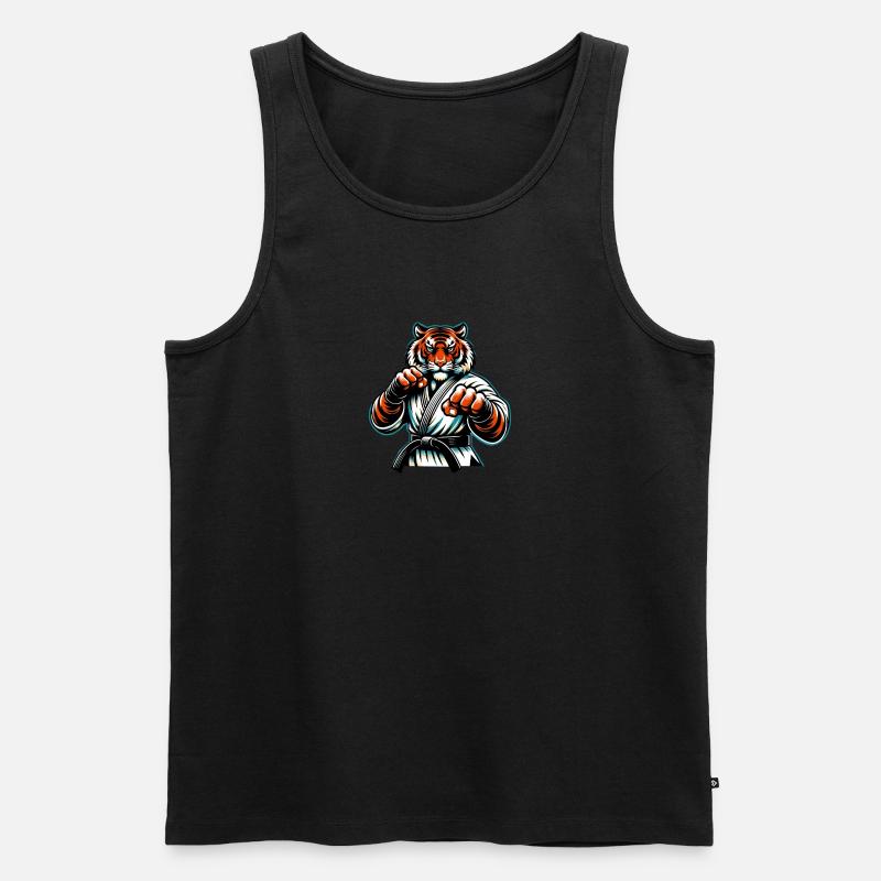Karate Tiger Im Kampfmodus - Männer Premium Bio Tank Top - undefined