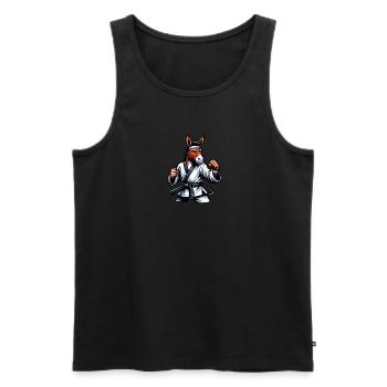 Lustiges Karate Esel Motiv Für Kampfsportliebhaber - Männer Premium Bio Tank Top - Schwarz - Vorne - Michal (187cm)